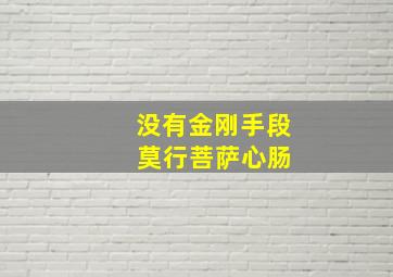 没有金刚手段 莫行菩萨心肠